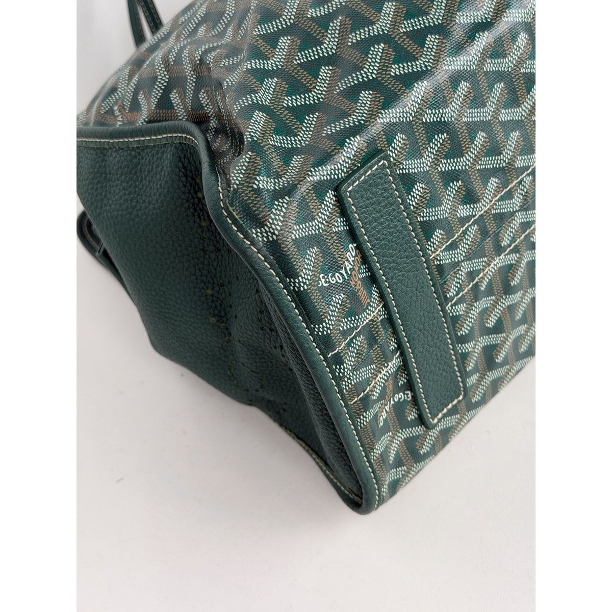 Goyard Sac Hardy PM Tote Bag in Green Goyardine Coated Canvas with Pouch E-8