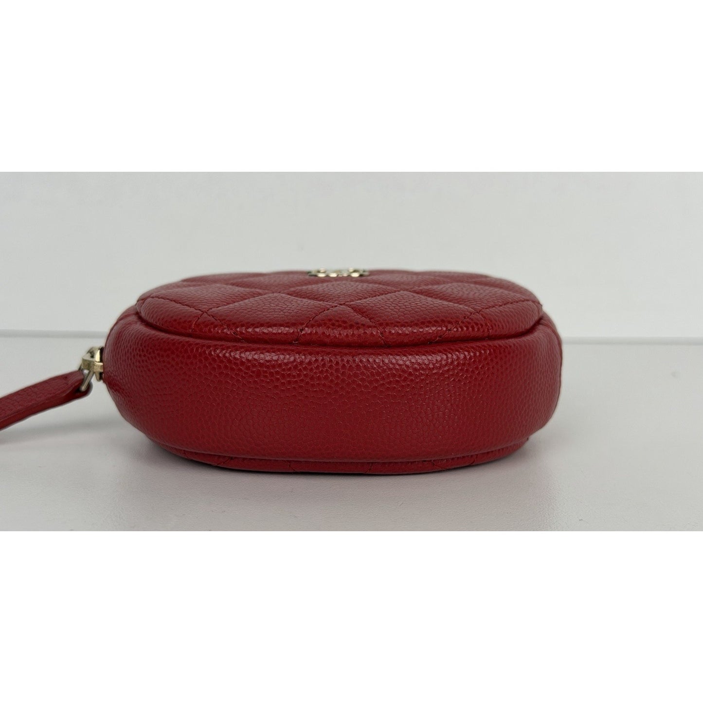 Chanel Round Coin Purse Red Quilted Caviar Leather & Gold-tone Hardware 2019 K2