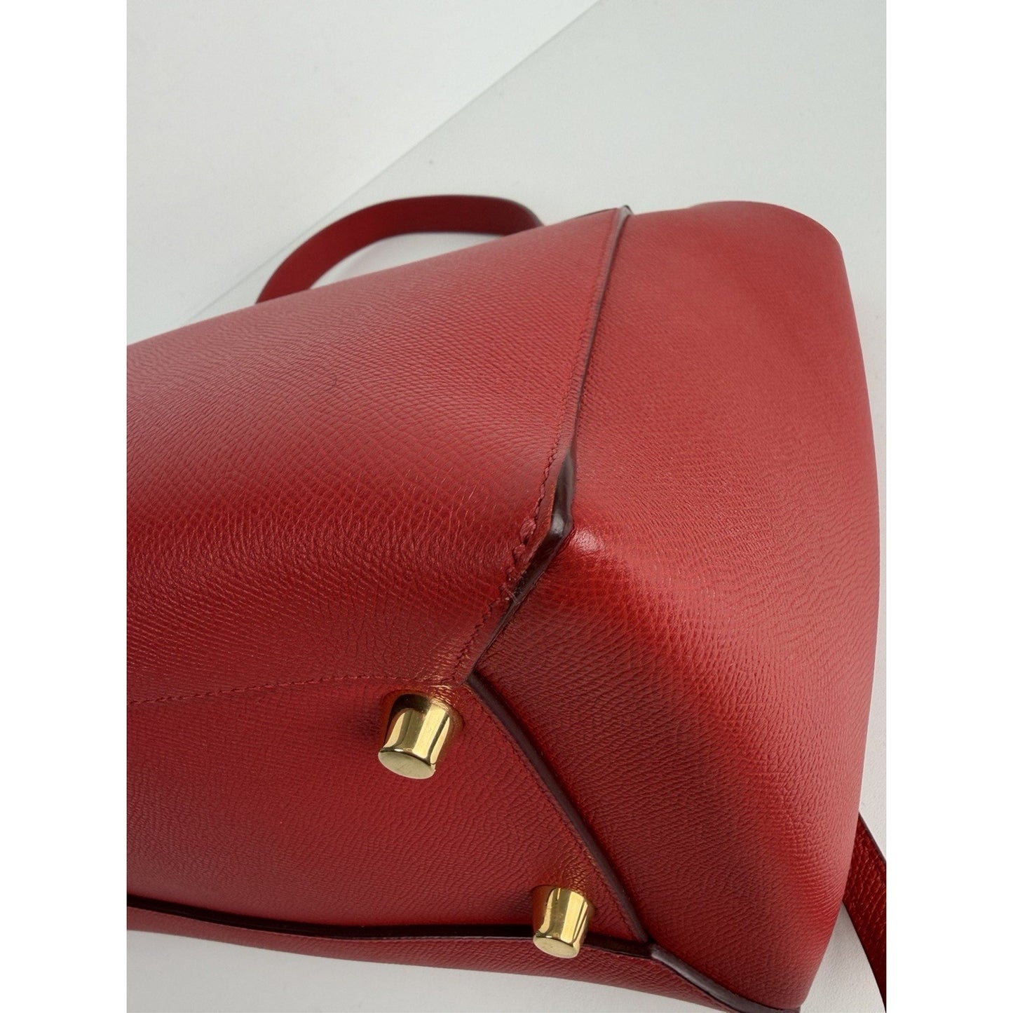 Celine by Phoebe Philo Mini Belt Bag in Red Textured Leather Knot Detail S