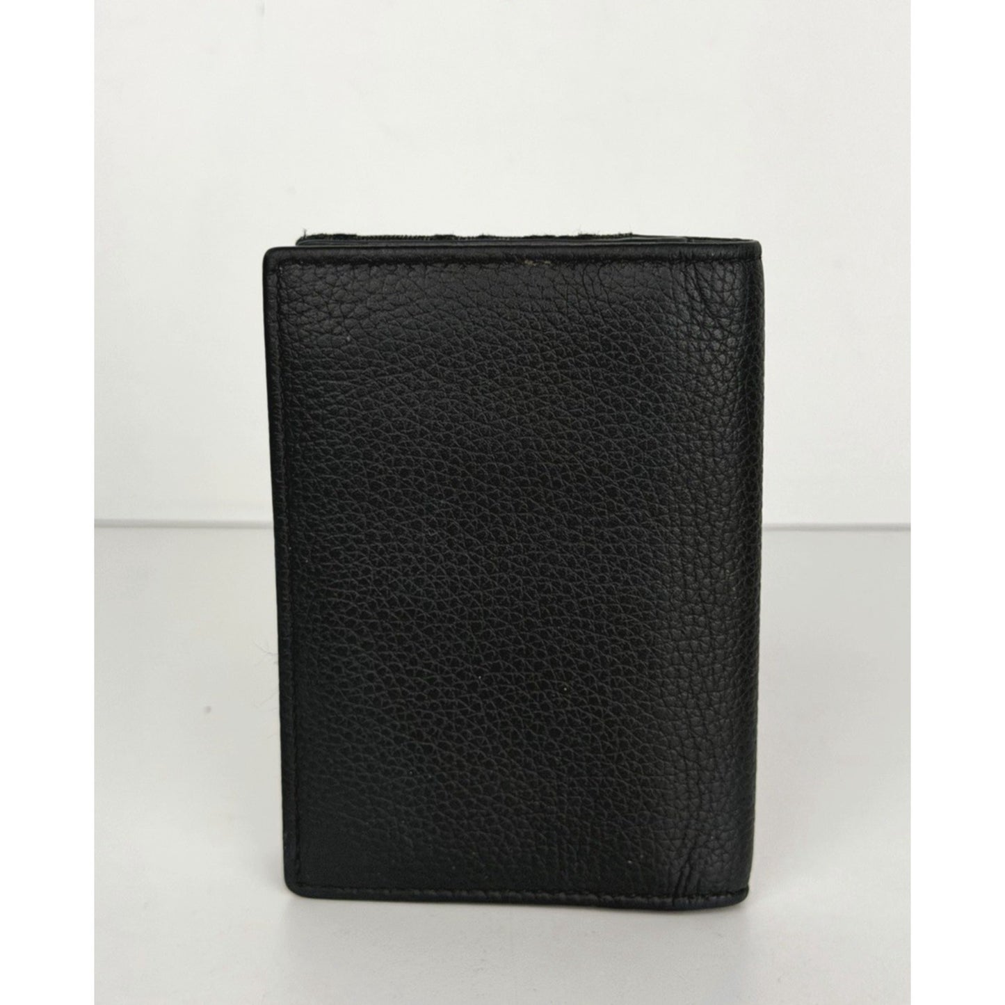 Dior Saddle Vertical Bifold Card Holder in Black Grained Leather 2023