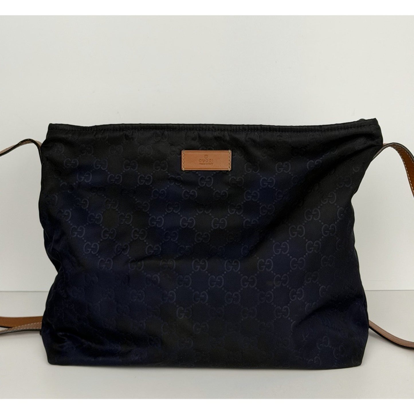 Gucci GG Pattern Nylon Messenger Bag in Blue S04