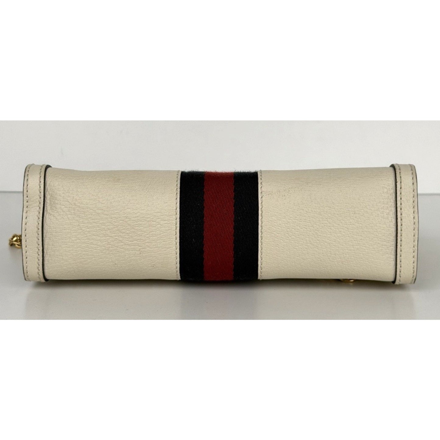 Gucci Ophidia Chain Shoulder Bag Small in White Calfskin Leather S19