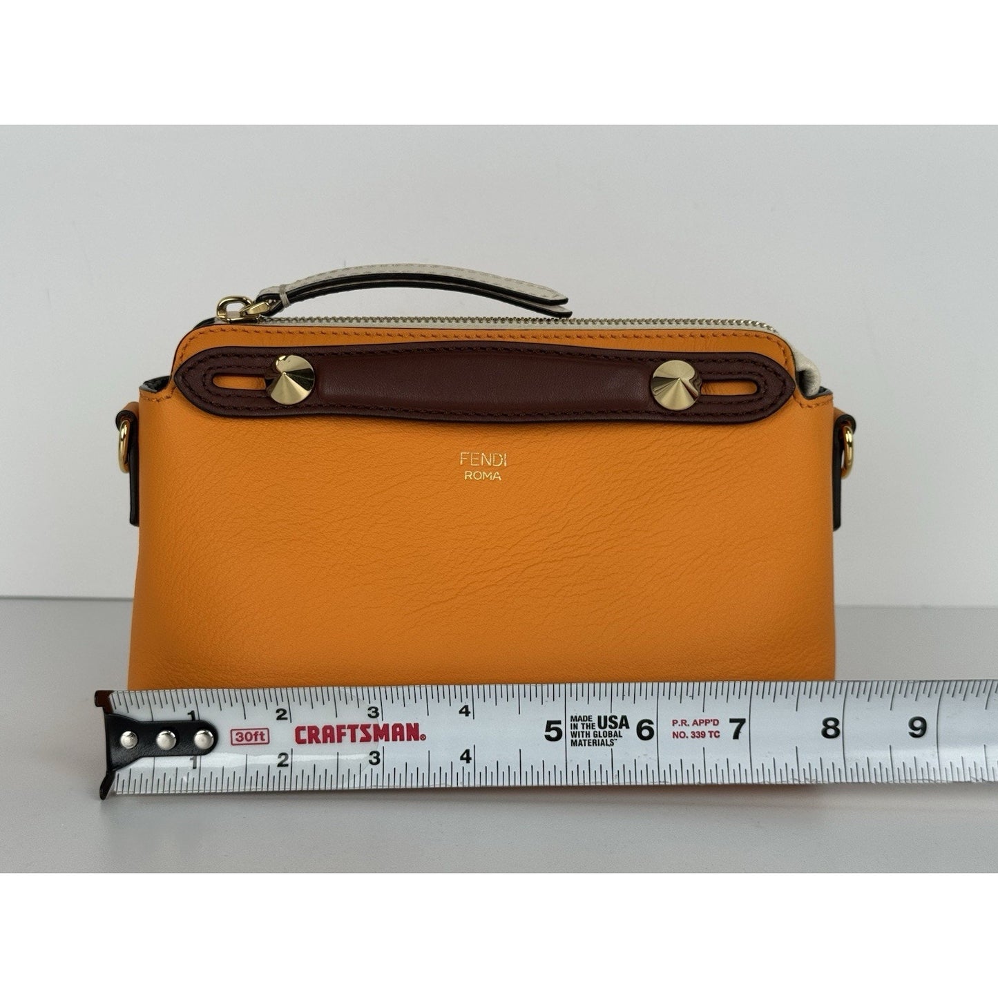 Fendi By The Way Leather Handbag Orange and Brown D-1