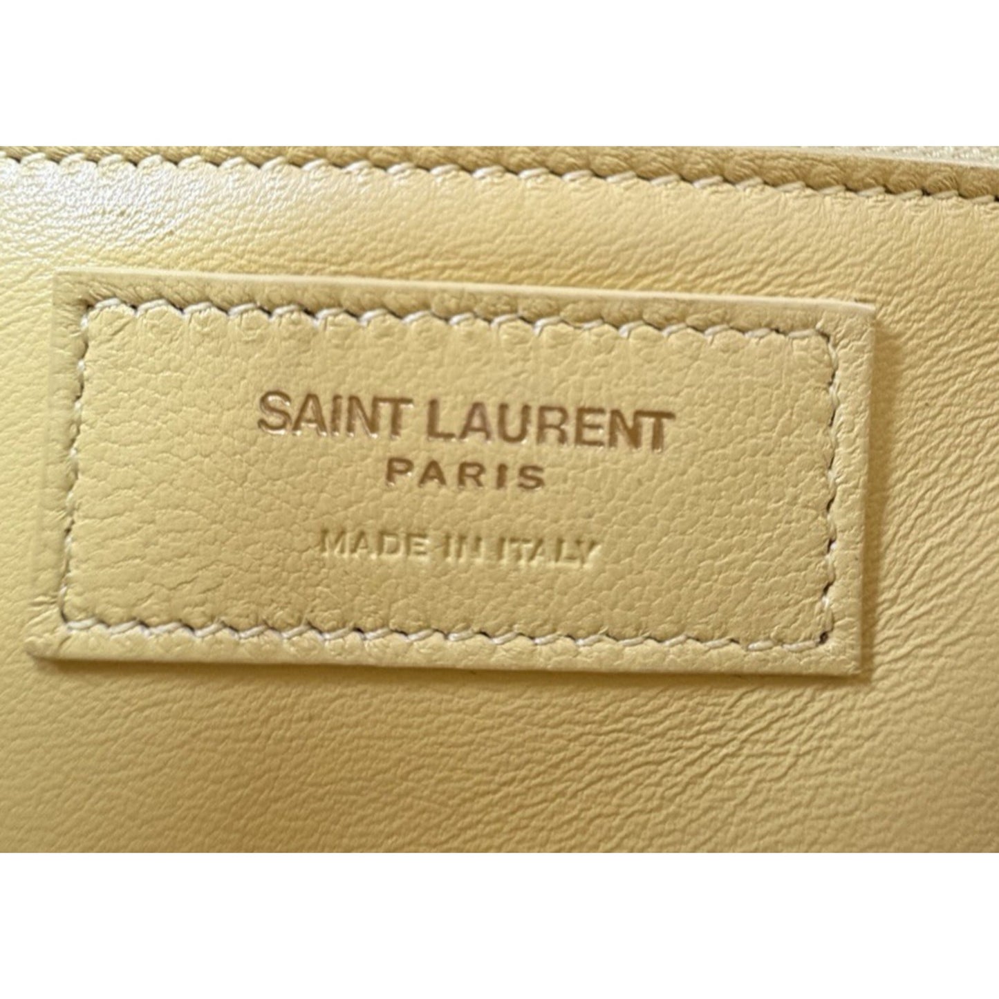 Saint Laurent Le Carre Shoulder Bag in Yellow Leather with Prominent Gold S19