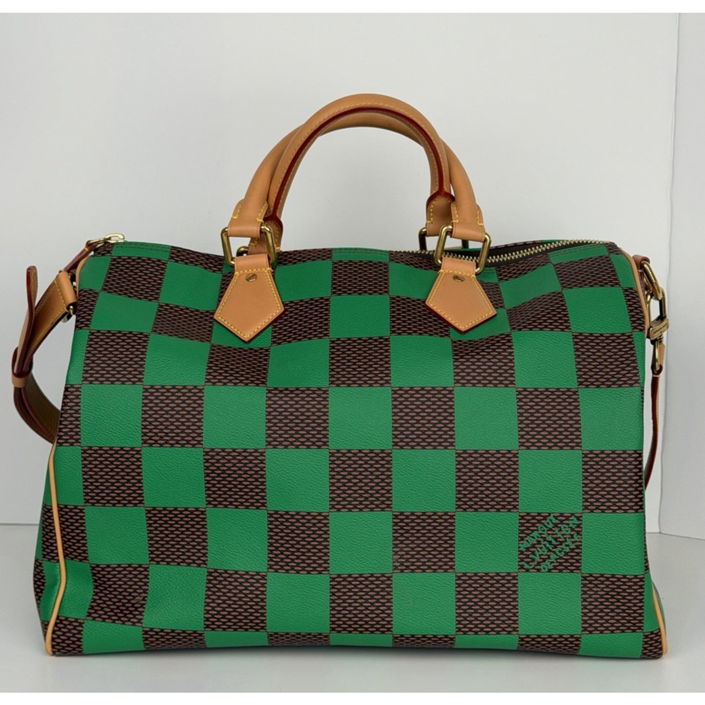 Louis Vuitton Speedy Bandouliere 40 Handbag Green Damier Microchipped