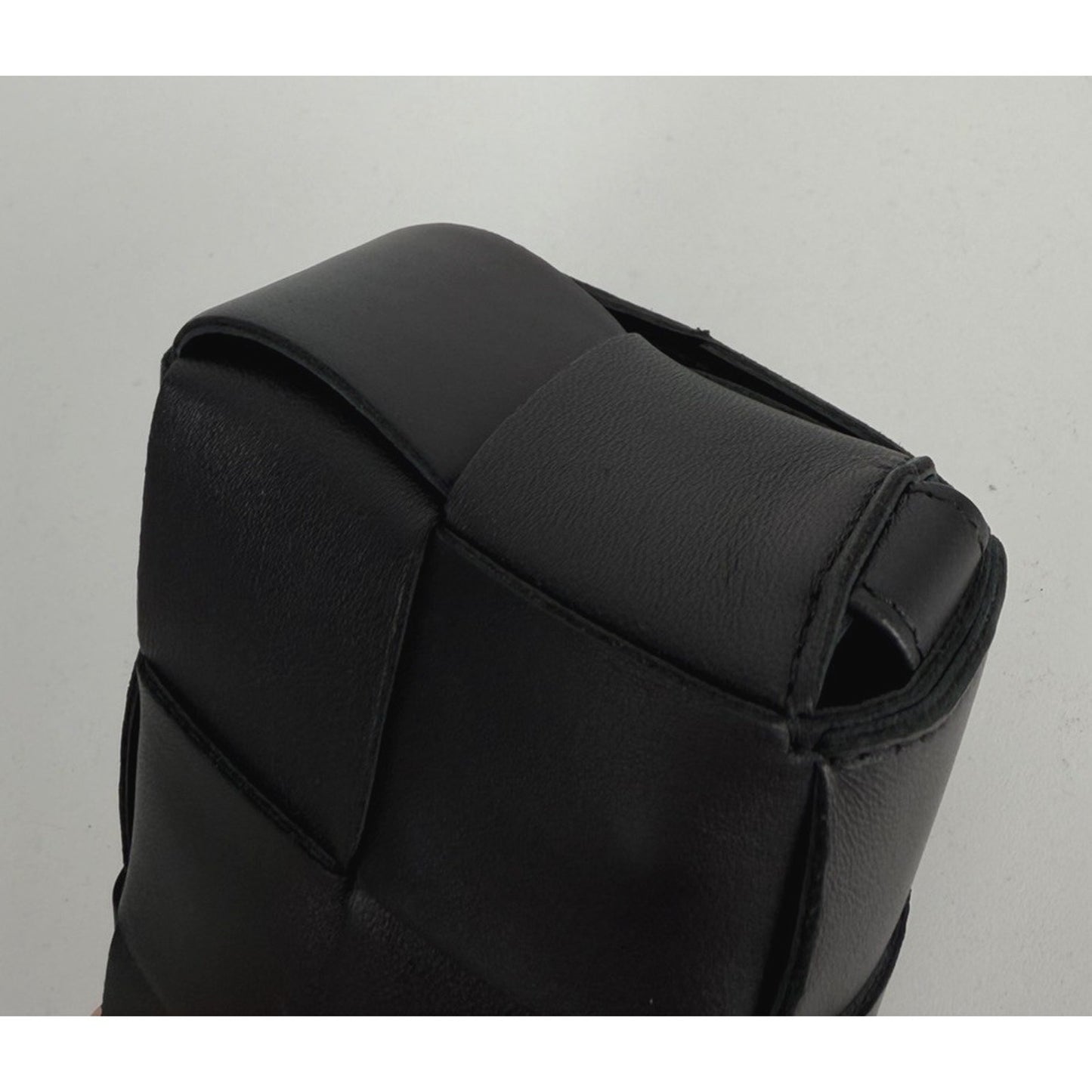Bottega Veneta Cassette Intrecciato Crossbody Extra Mini Bag Black Lambskin K1