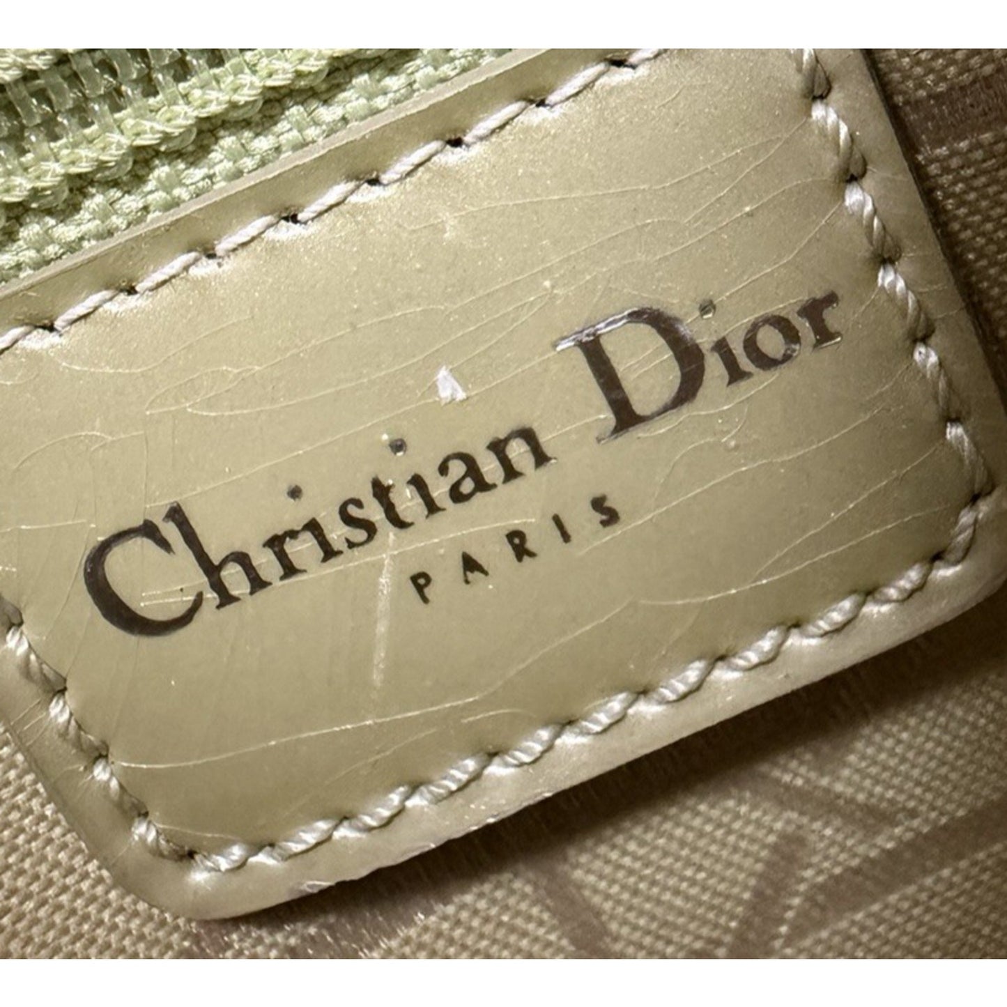 Christian Dior Malice Tote Bag Small Vintage Olive Green Patent Leather 2000 S