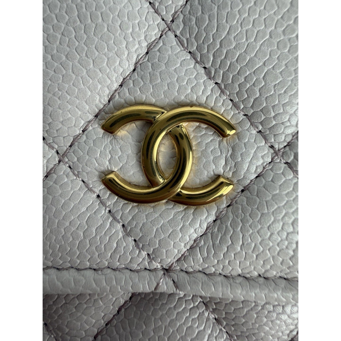 Chanel Miss Coco Clutch Chain Light Purple Quilted Caviar Leather 2021-2022 B1
