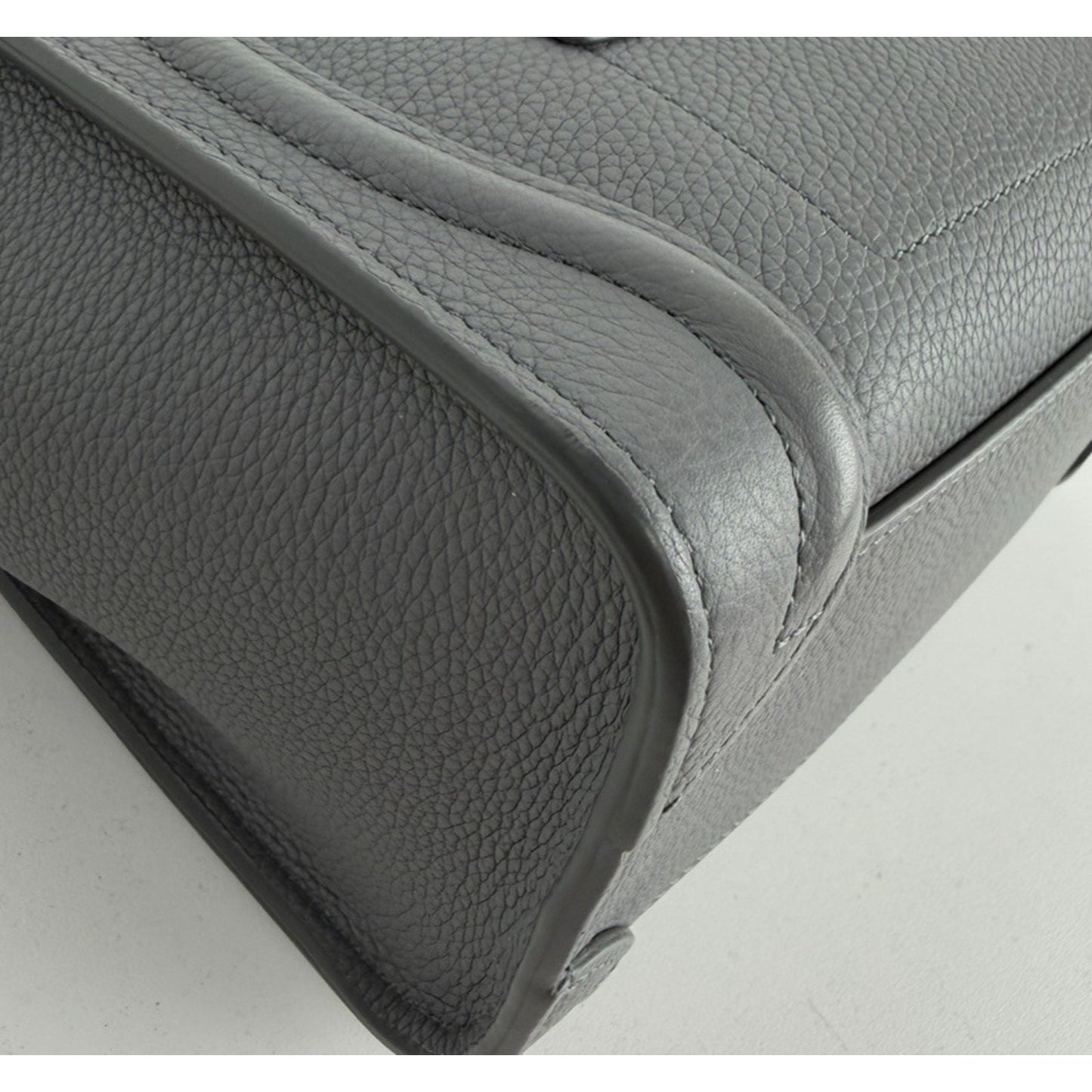 Celine Nano Luggage Bag in Grey Structured Calfskin Leather B-9