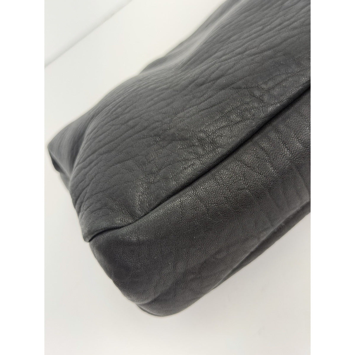 Saint Laurent Large Clutch in Nero Crafted Grained Leather Gold-Tone Hardware F3