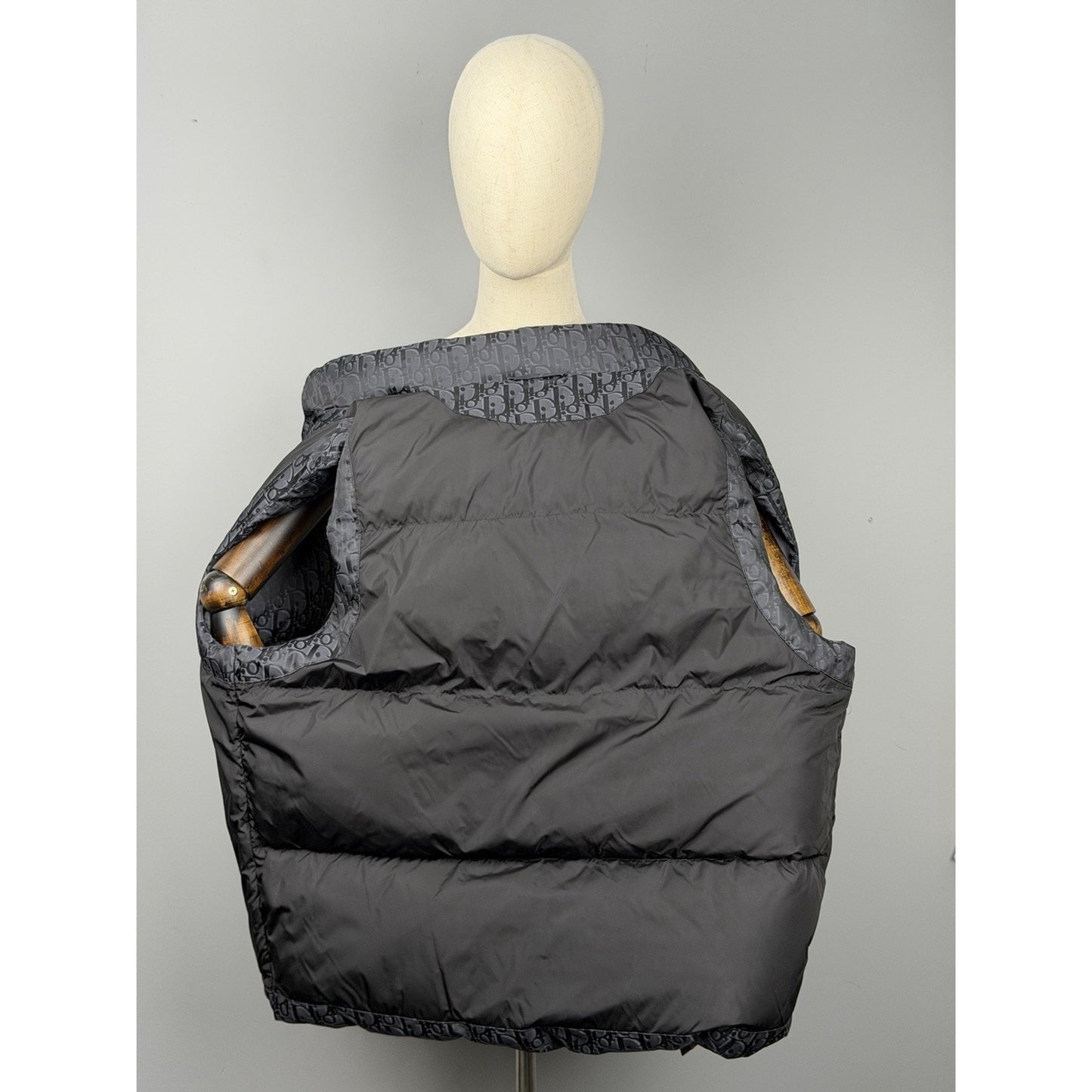 Christian Dior Men Oblique Down Vest Cotton-Blend Jacquard