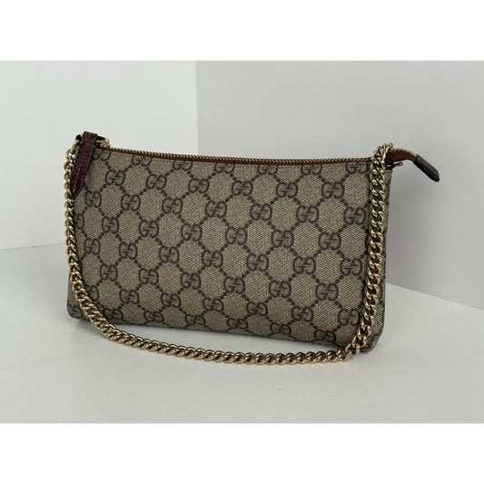 Gucci Brown Canvas Pouch on Zip