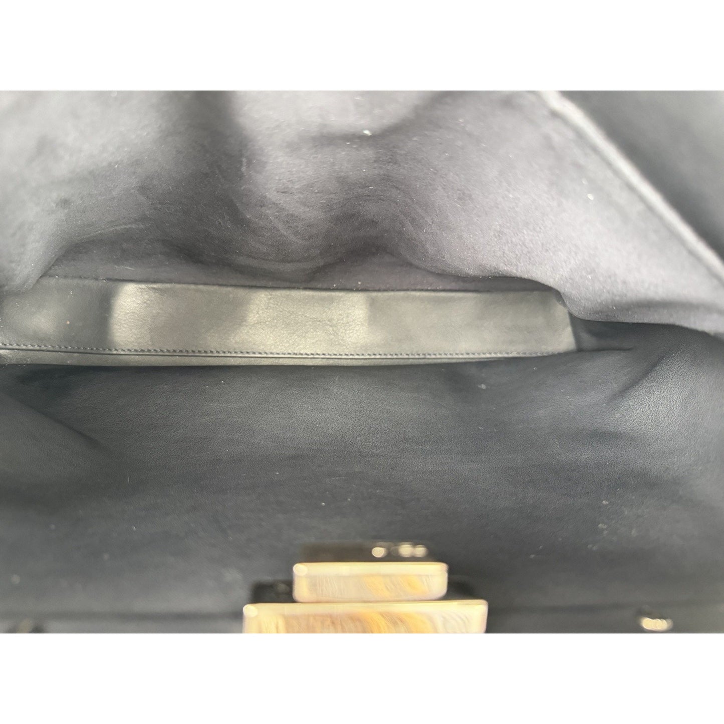 Fendi Ruffle Peekaboo By The Way Tote Bag Regular in Navy Blue Leather S-18