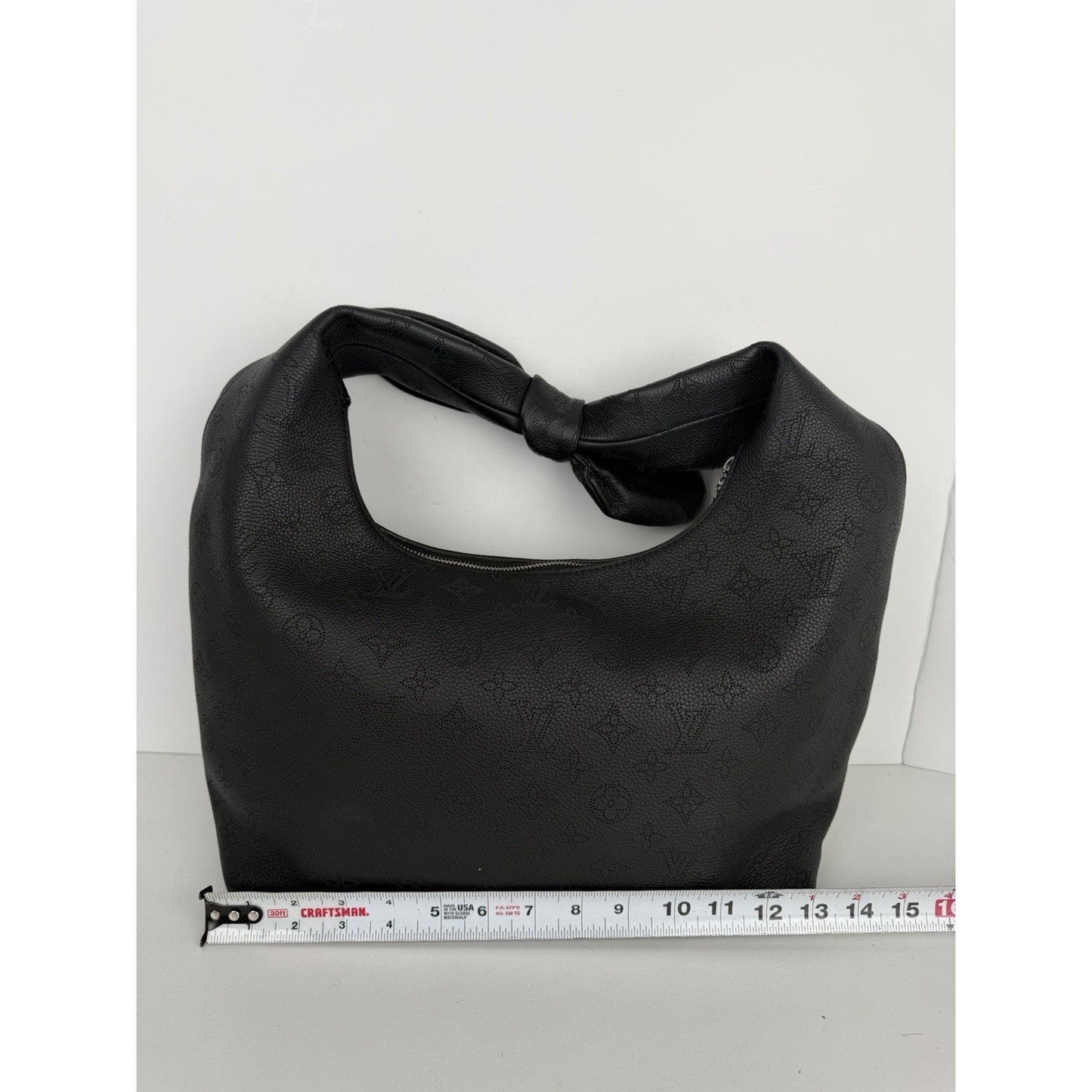 Louis Vuitton Why Knot Handbag MM in Black LV Monogram Mahina Leather NFC B-2
