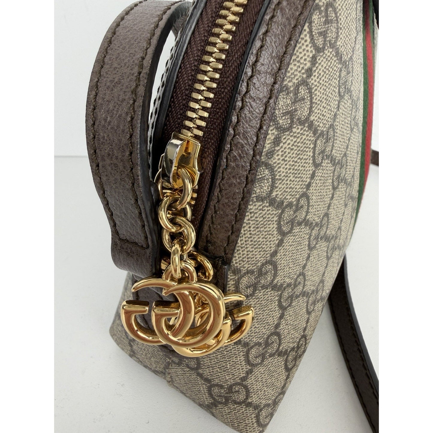 Gucci Ophidia Rounded Top Shoulder Bag Small in Brown GG Supreme Canvas S-19
