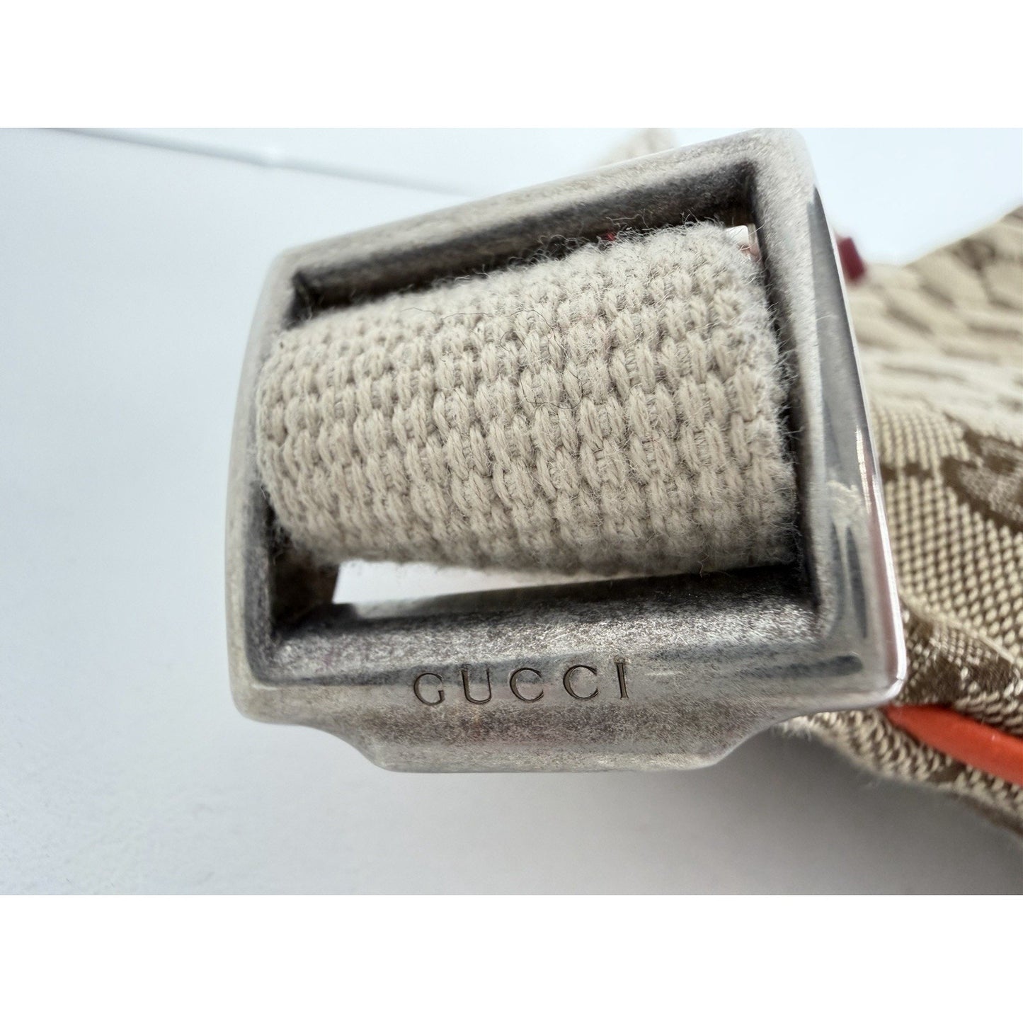 Gucci x The North Face Waist Belt Bag Beige Canvas & Orange Leather S08