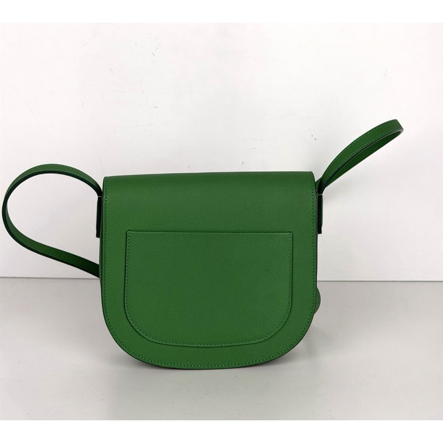 Celine by Phoebe Philo Trotteur Small Crossbody Bag in Grainy Green Leather S-08