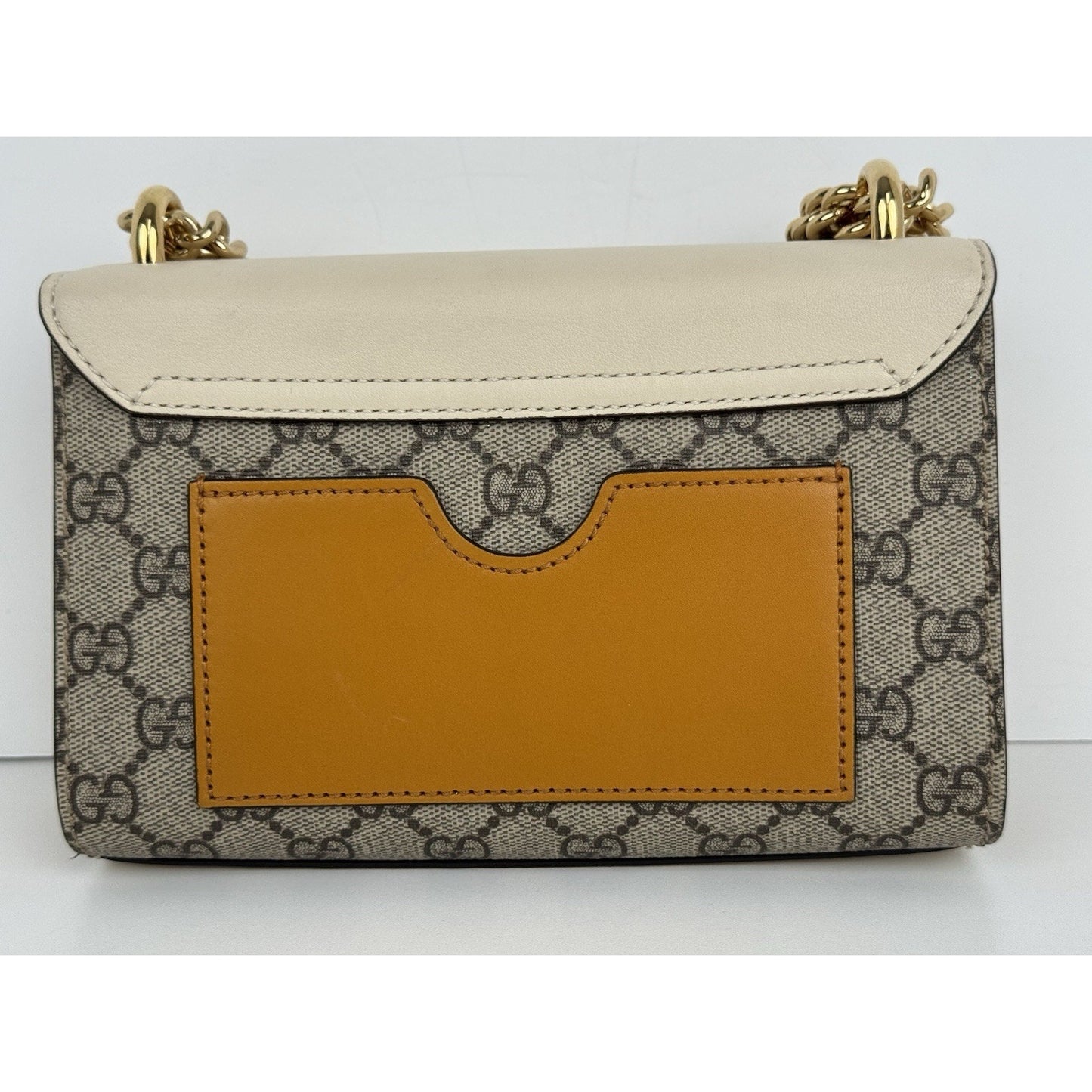 Gucci GG Supreme Monogram Small Padlock Shoulder Bag Beige with Gold Hardware