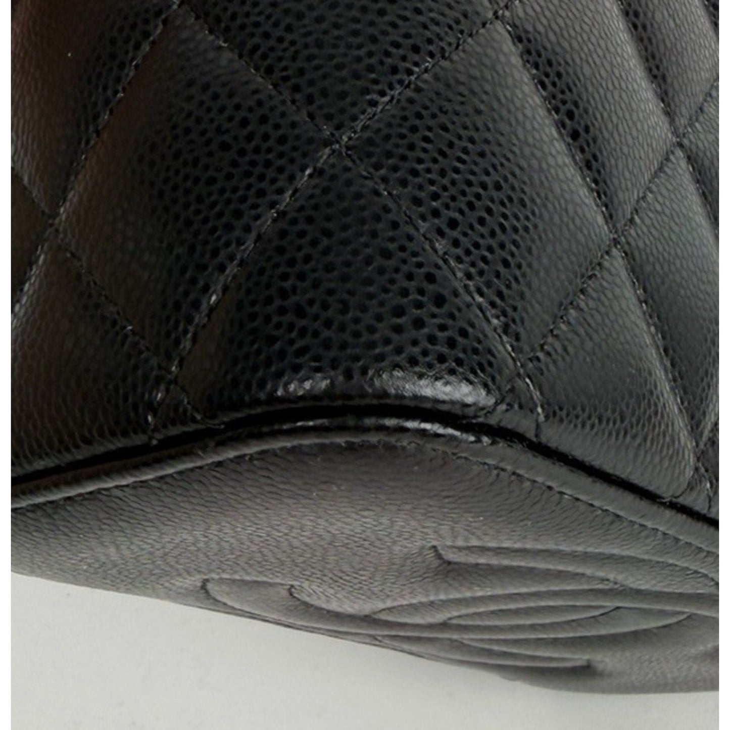 Chanel Vanity Case Bag Small in Black Caviar Leather With Chain NFC B1