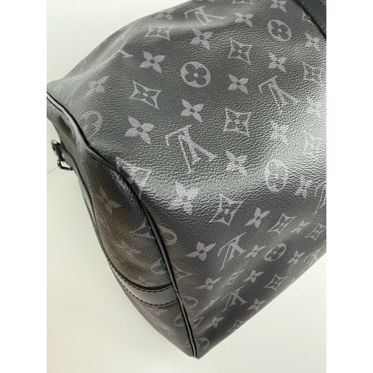 Louis Vuitton Keepall Bandouliere 55 Duffle Bag in Black Coated Canvas NFC E2