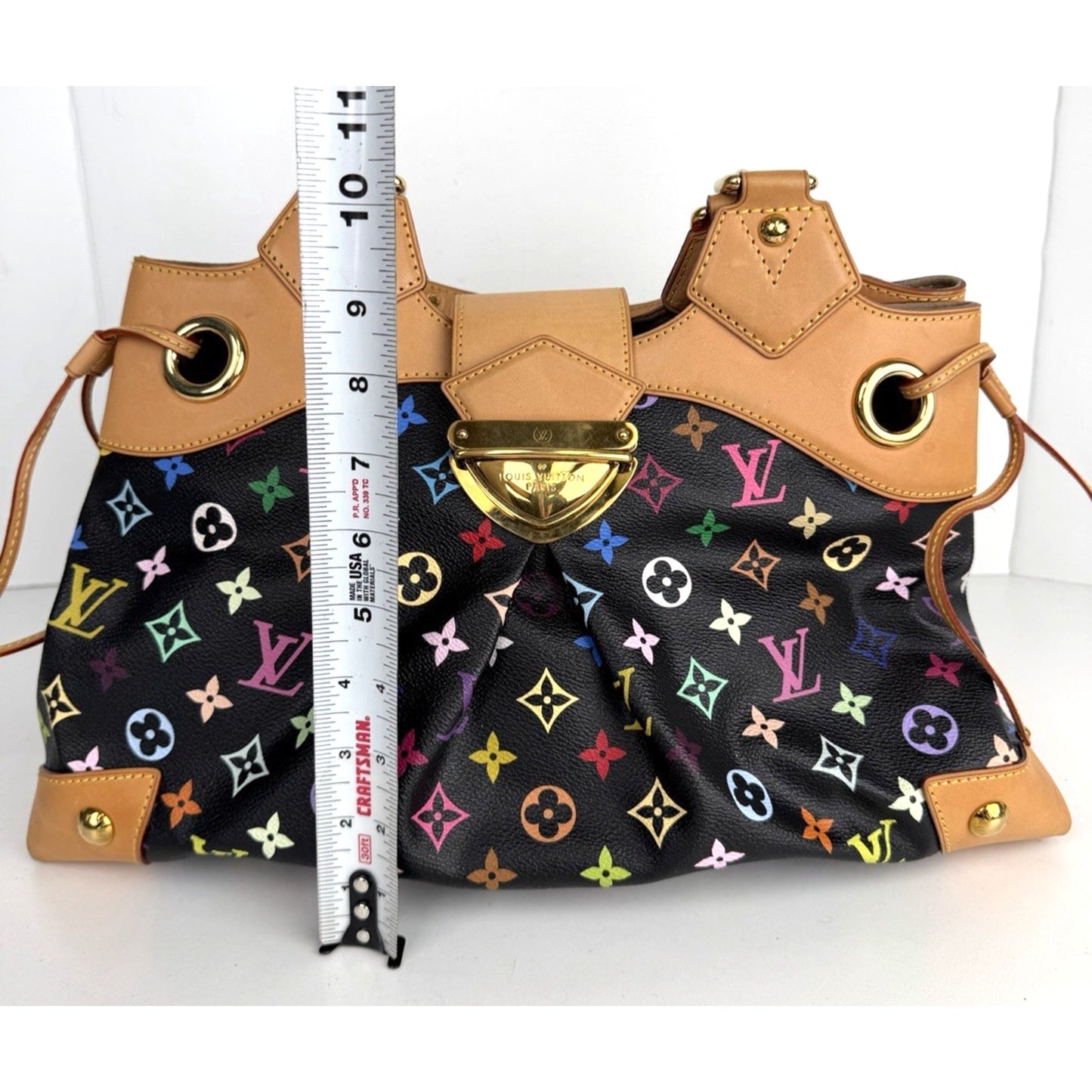 Louis Vuitton x Takashi Murakami Ursula Bag in Black and Multicolore Coated D-4