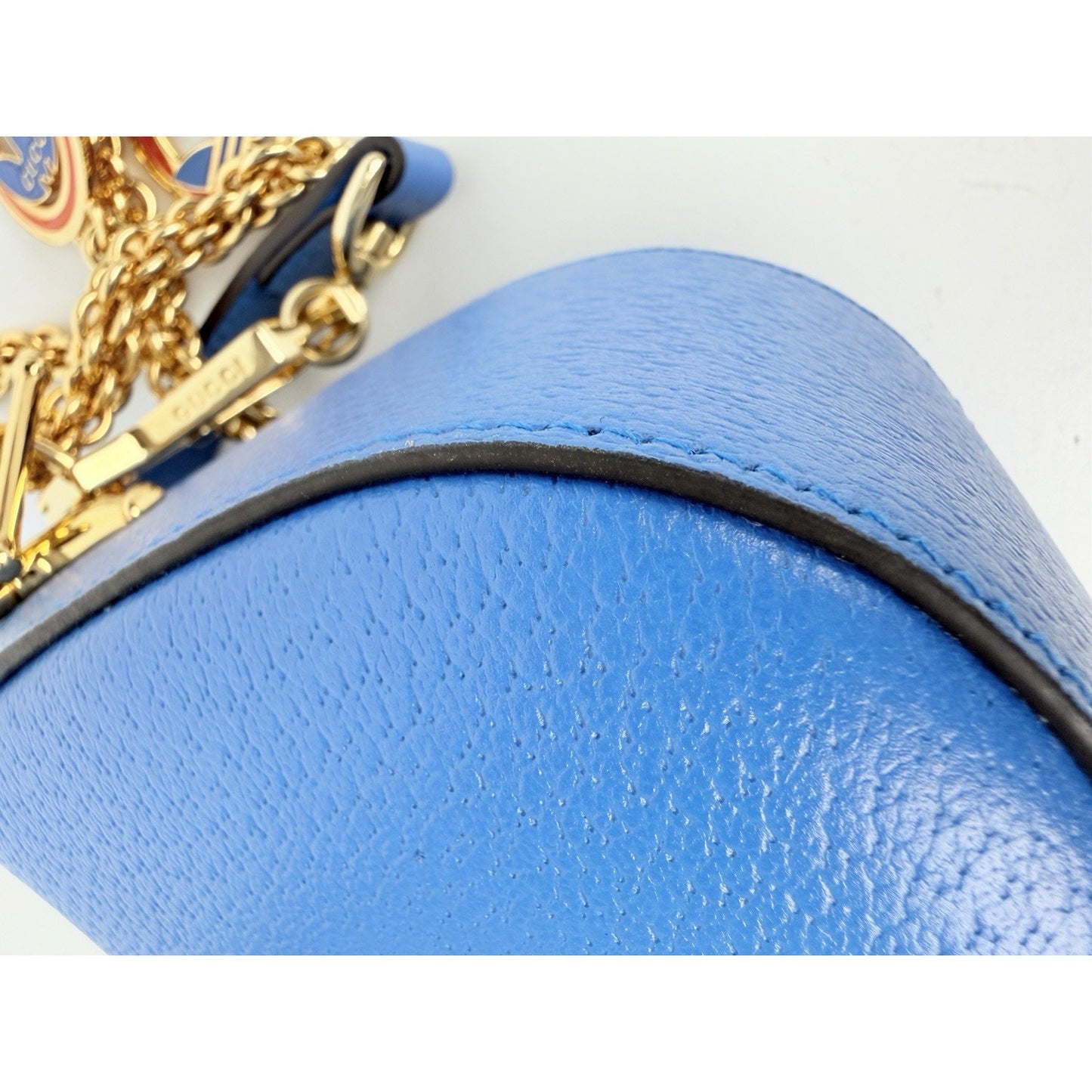 Gucci x Adidas Horsebit Small in Blue and White Leather Shoulder Bag 1955 S10