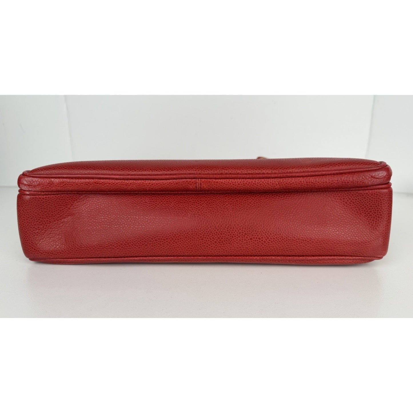 Chanel Outside Flap CC Pocket Tote Bag Vintage Red Caviar Leather 1994–1996 F1