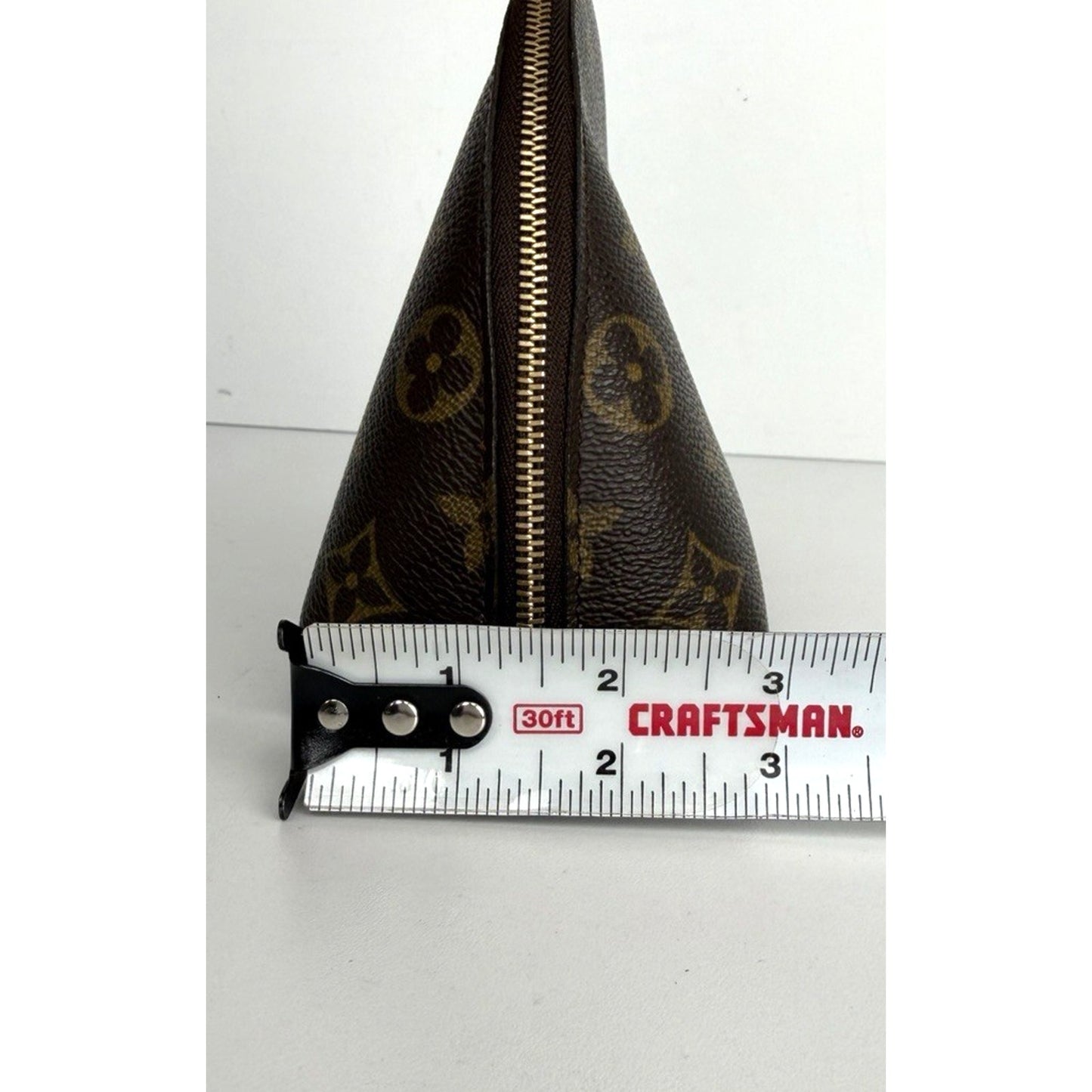 Louis Vuitton Monogram Trousse Demi Ronde Cosmetic Pouch Bag in Brown S07