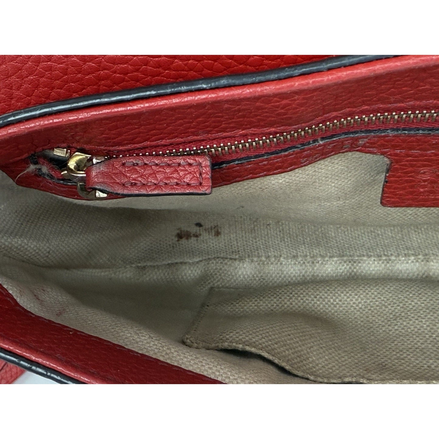 Gucci Soho Red Leather Medium Crossbody Bag with Chain Strap