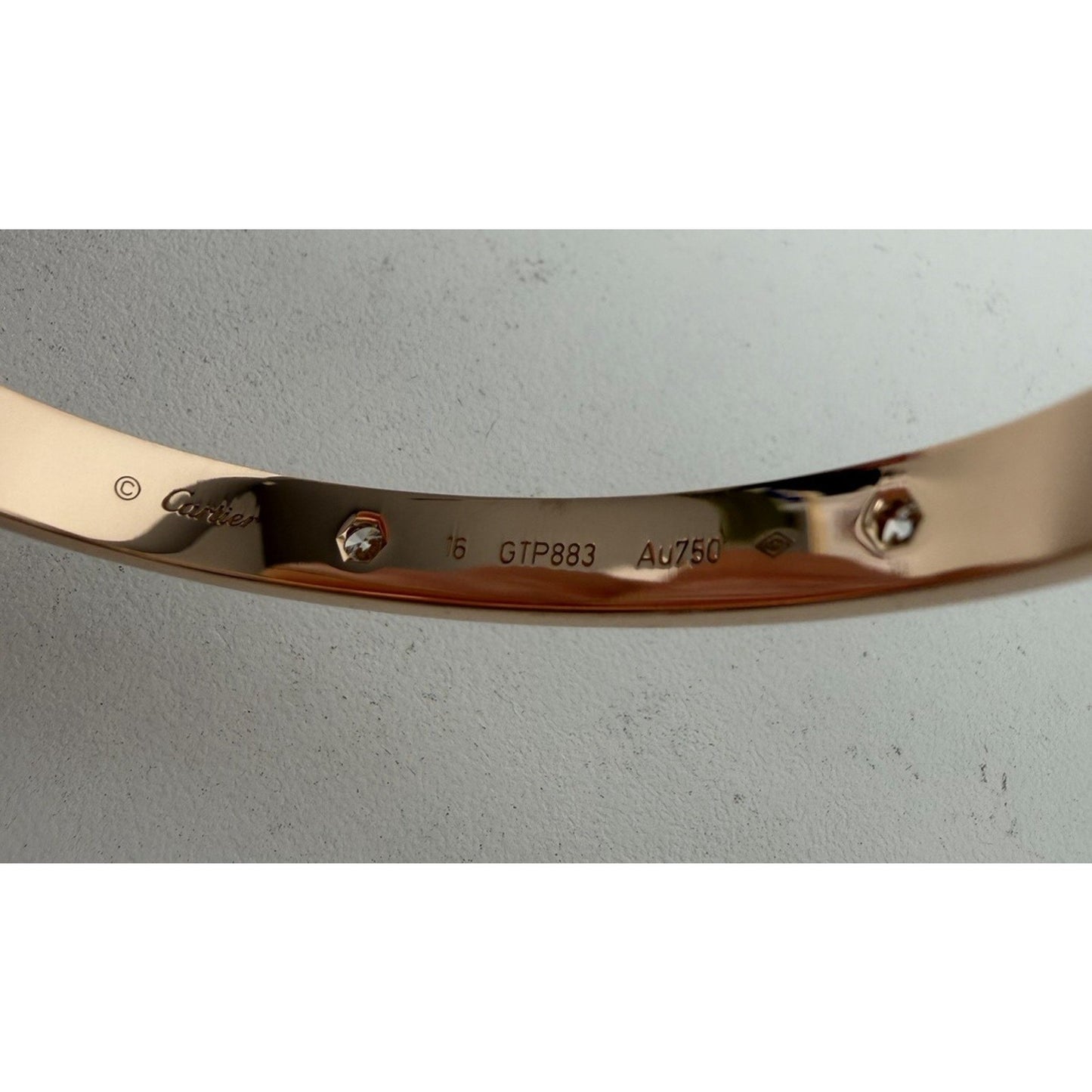 Cartier Love Bracelet in 18K Rose Gold with Diamonds Size 16