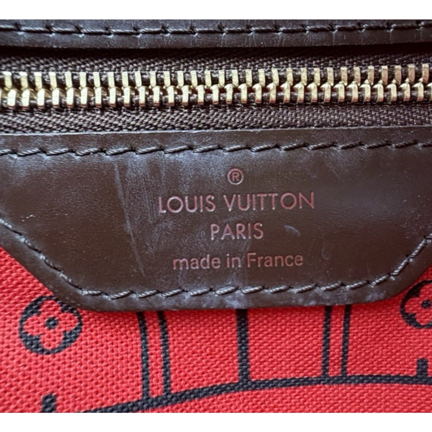 Louis Vuitton Neverfull MM Tote Bag in Damier Ebene Coated Canvas 2008 S