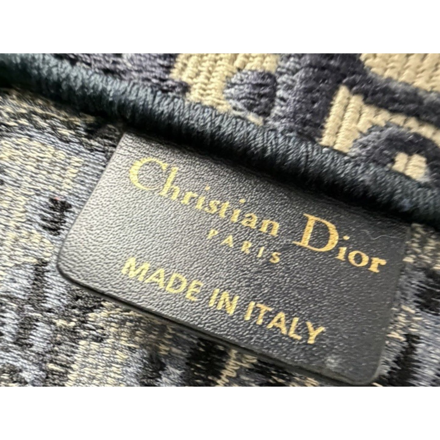 Christian Dior Oblique Book Tote Large Bag in Blue Beige Embroidered Canvas D9