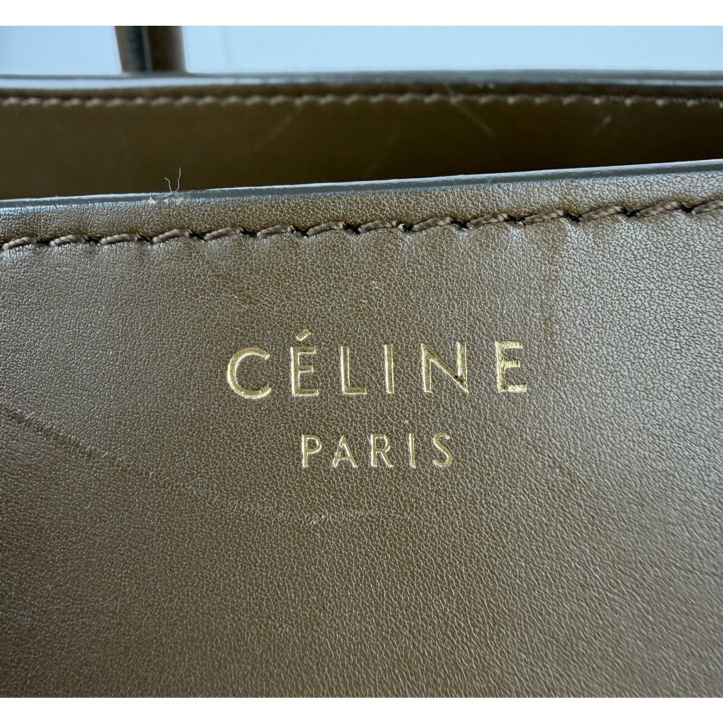 Celine Mini Luggage Tote Bag Cream Textured Calf Leather Tricolor 2014-2015 S