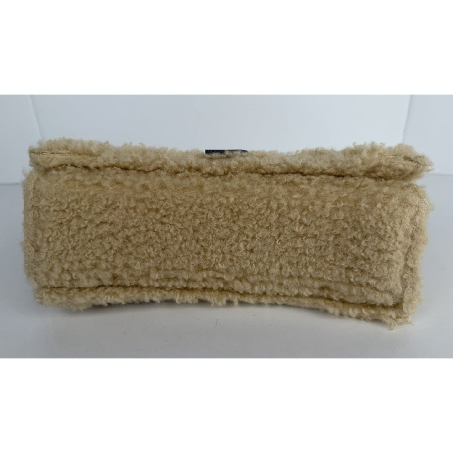 Balenciaga Hourglass Chain Shoulder Bag Small in Beige Curly Faux Shearling C-9
