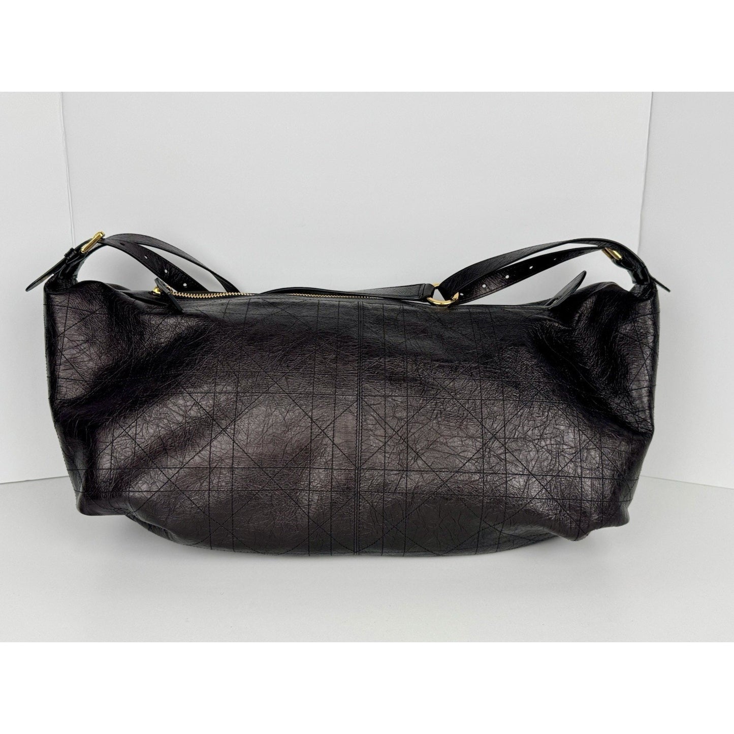 Christian Dior D-Journey Bag Eggplant Crinkled Calfskin Gold Hardware