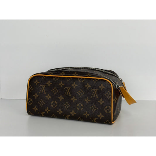 Louis Vuitton Monogram Macassar Dopp Kit Toiletry Bag Coated Canvas