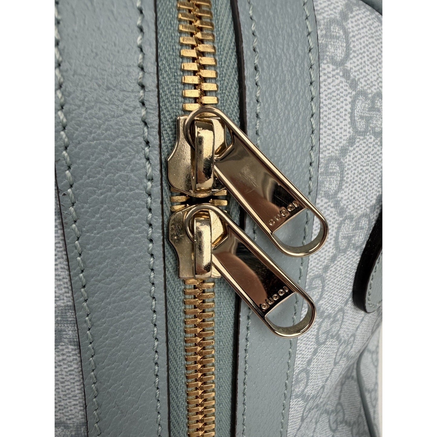 Gucci Ophidia Medium Duffle Bag in Blue GG Supreme Canvas and Leather