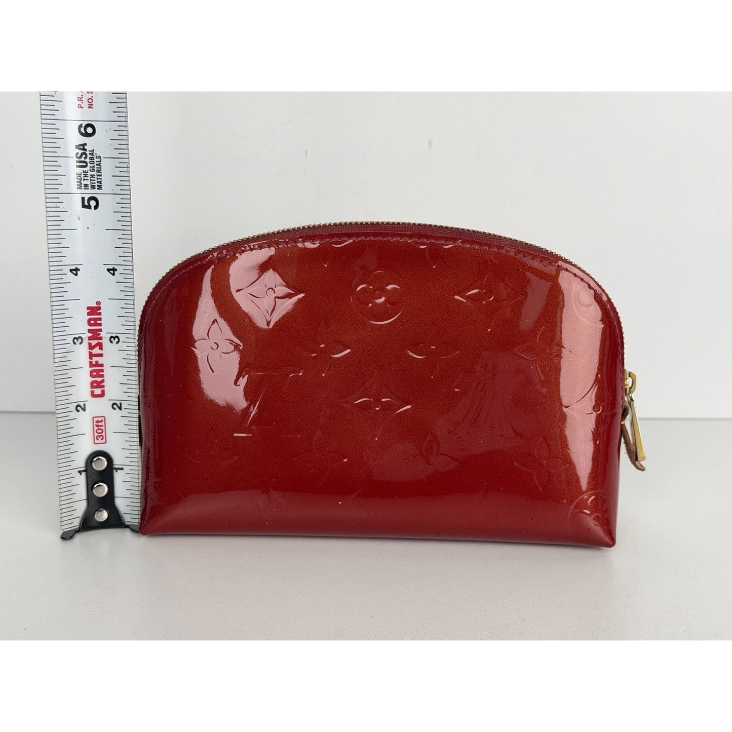 Louis Vuitton Pomme D'Amour Cosmetic Pouch in Monogram Vernis Red Leather 2012