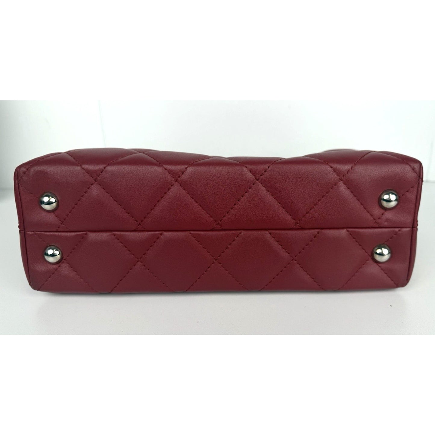 Chanel In The Business Tote Bag Medium in Red Leather Silver Hardware 2011 E-1