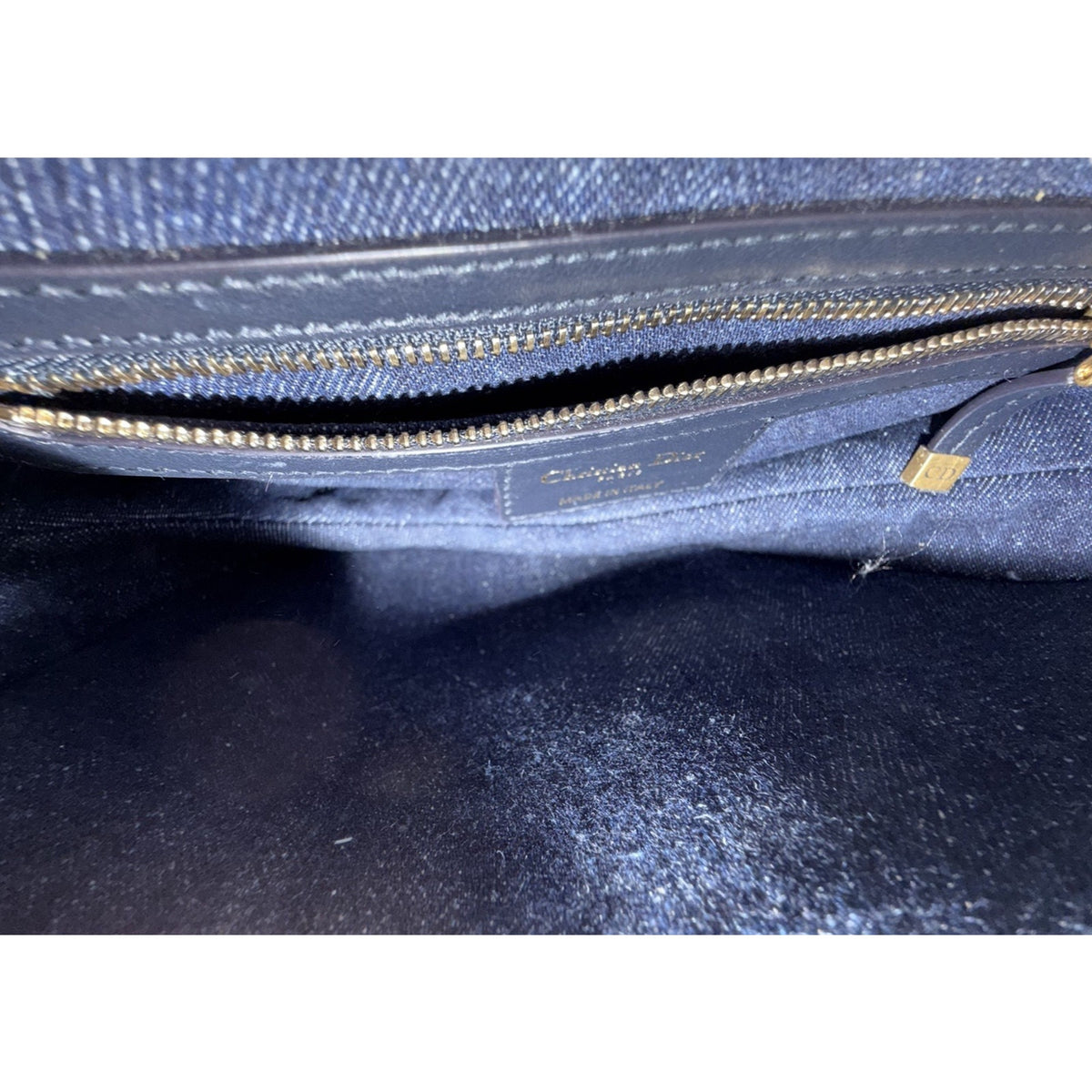 Christian Dior Medium Saddle Bag in Floral Denim Brocade Gold-Tone HW 2022 D4