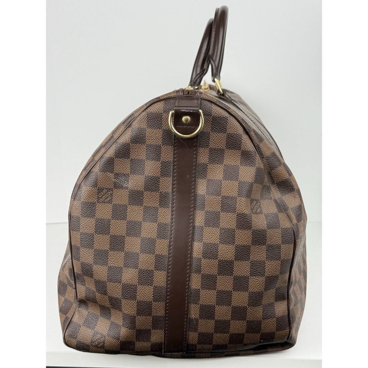 Louis Vuitton Keepall Boston Duffle 55 Damier Ebene Brown Canvas