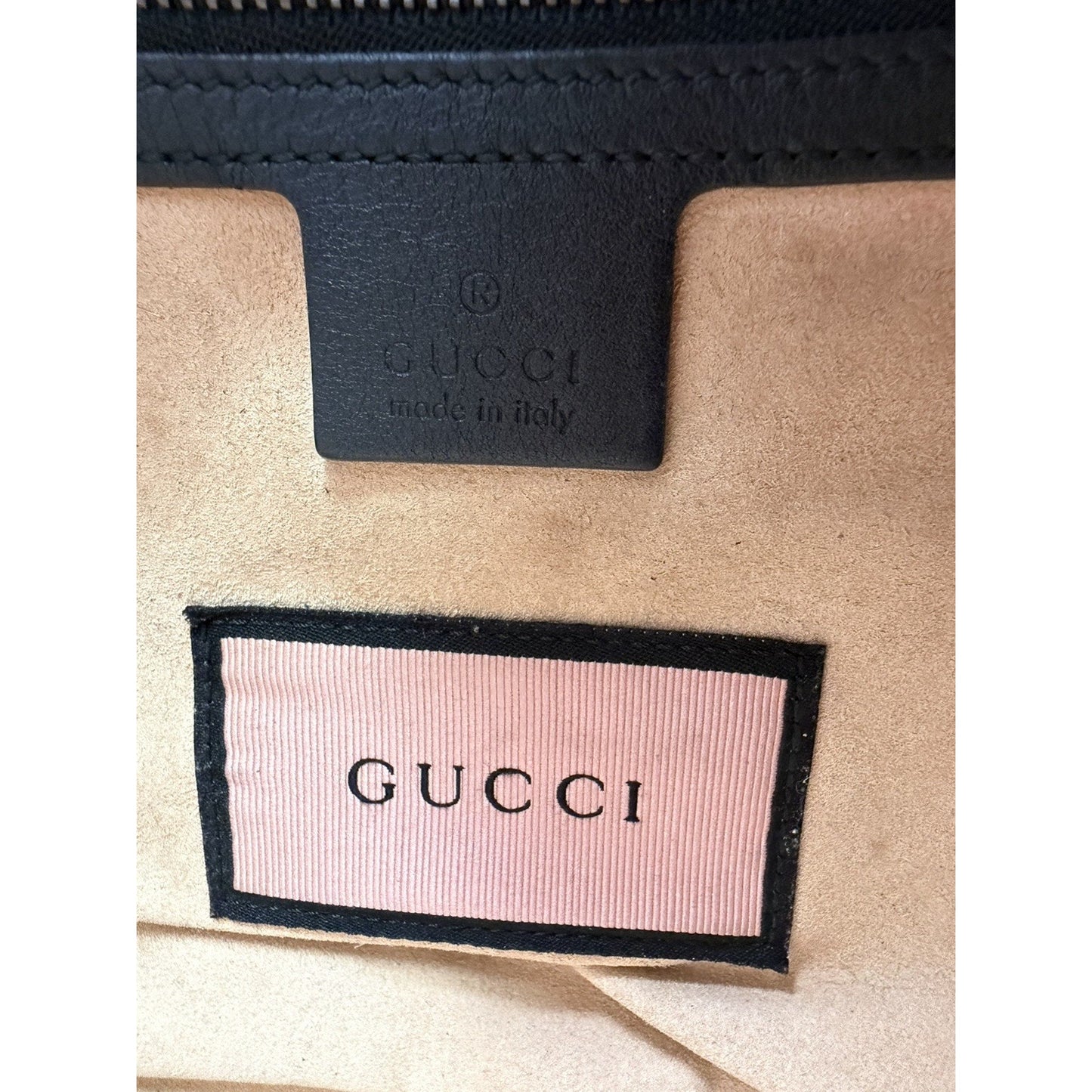 Gucci Ghost GG Marmont Camera Bag Medium in Black Leather with Graffiti Print S1
