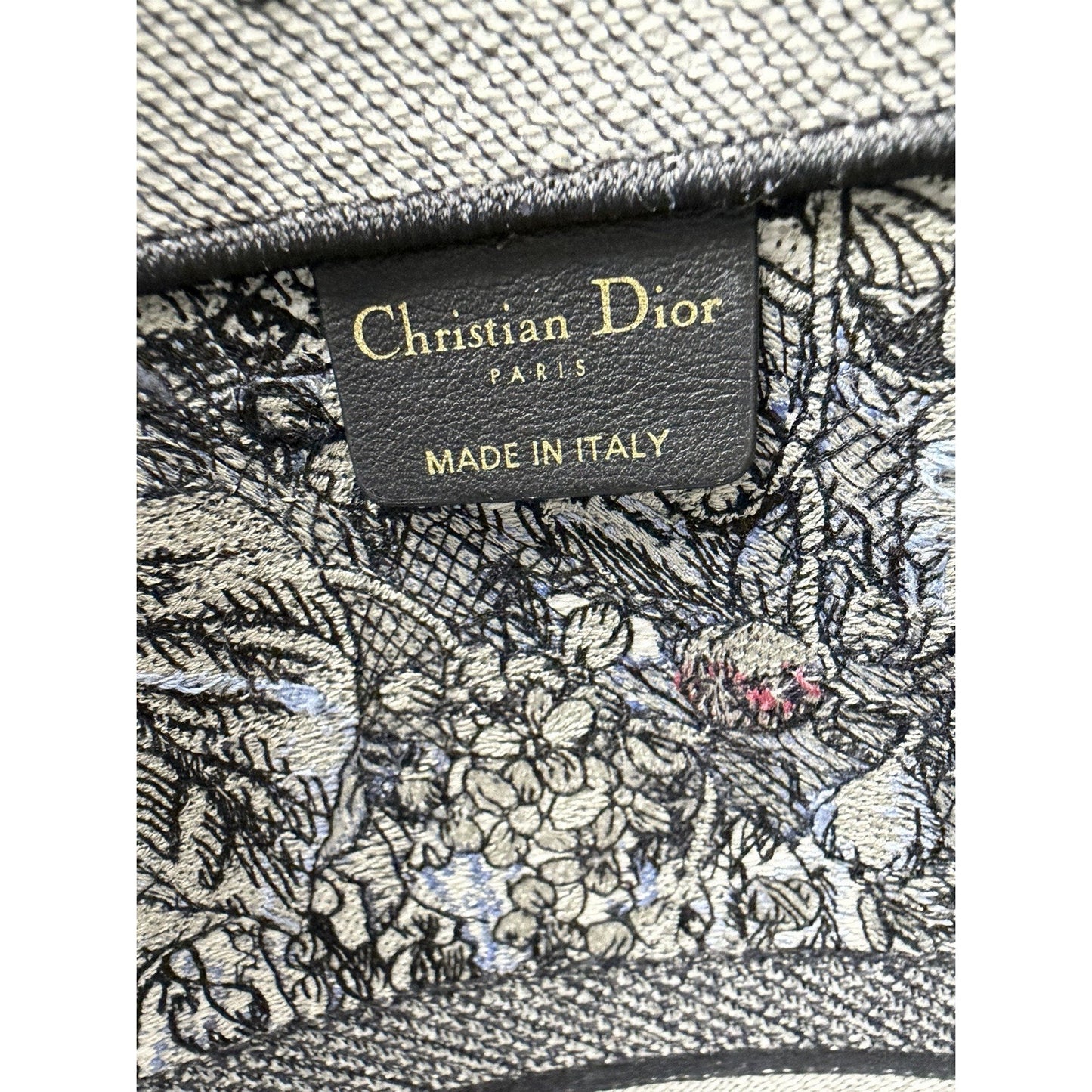 Christian Dior Book Tote Bag Large in Blue Embroidered "Jardin Magique" 2022 C5