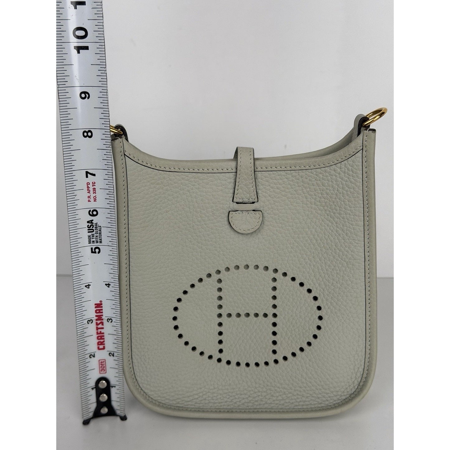 Hermes Evelyne TPM 16 Bag Gris Neve Taurillon Clemence Leather 2023 D9