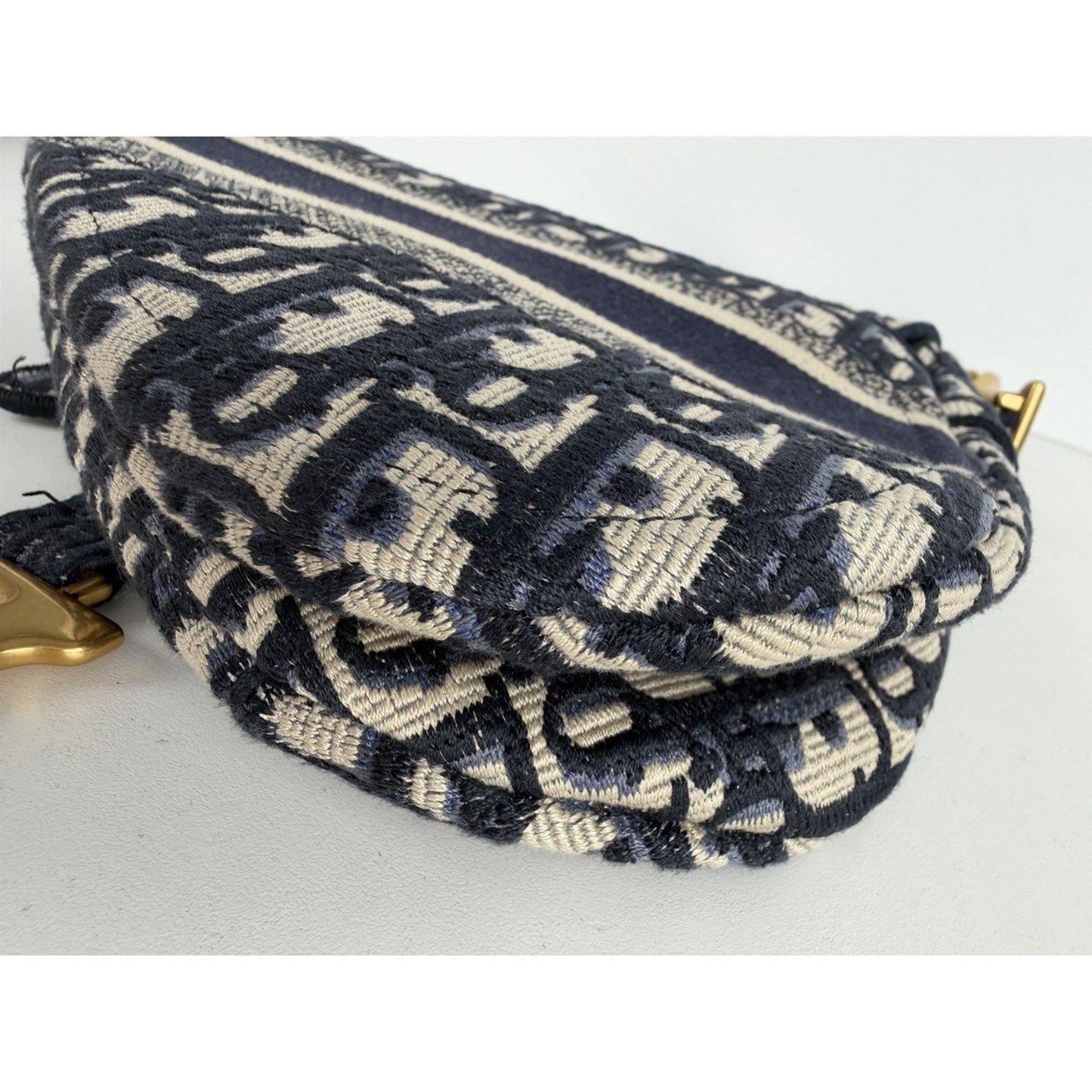 Christian Dior Embroidered Saddle Bag Blue Dior Oblique Monogram Canvas 2024 B4