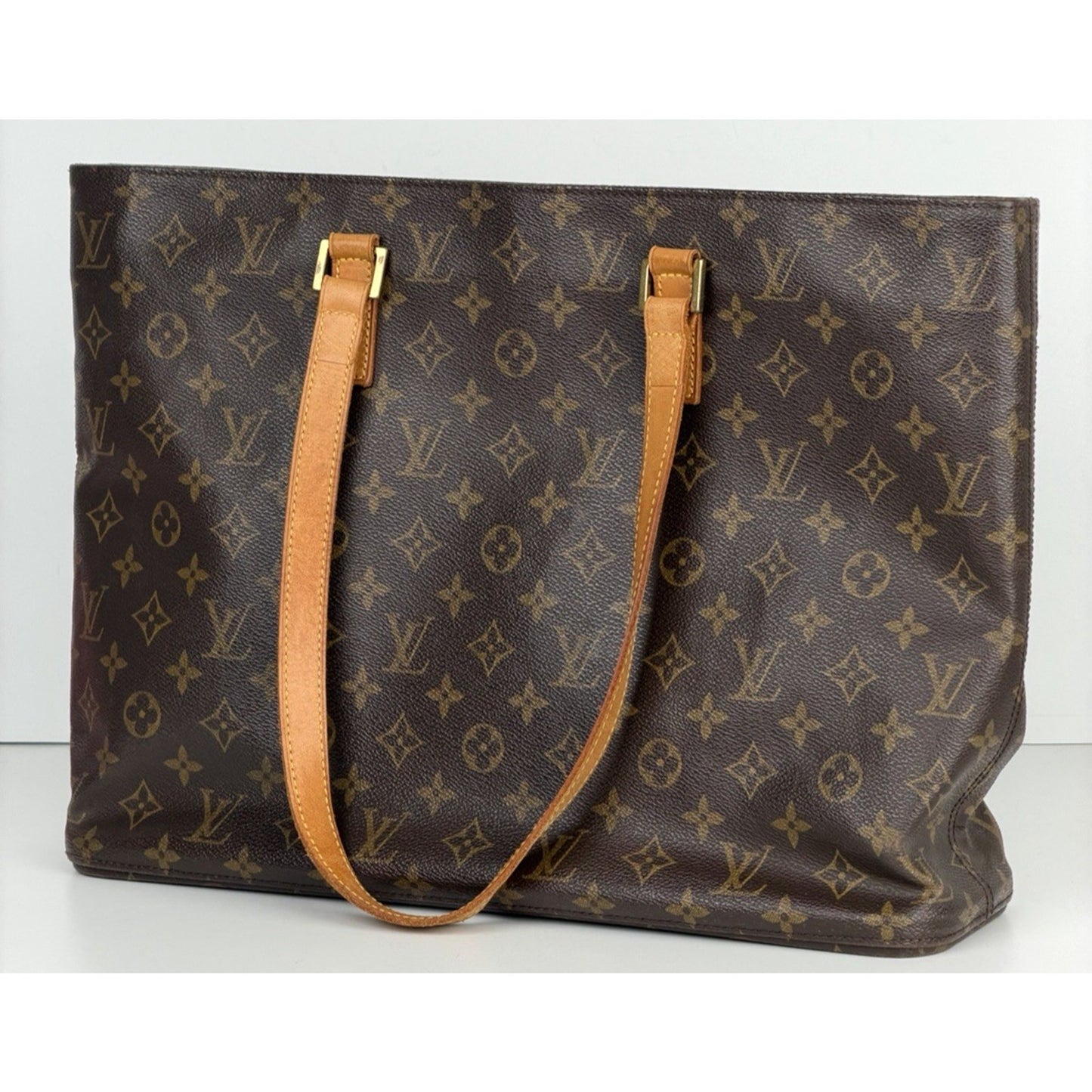 Louis Vuitton Cabas Mezzo Bag in Brown Monogram Coated Canvas Vintage 2002 S