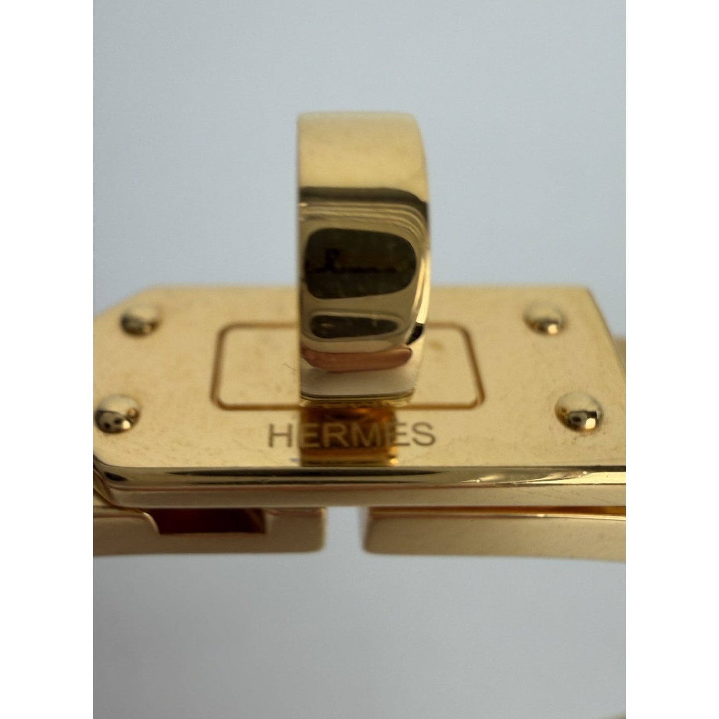Hermes Mini Clic Kelly Noir Bracelet in Gold-Plating and Black Enamel