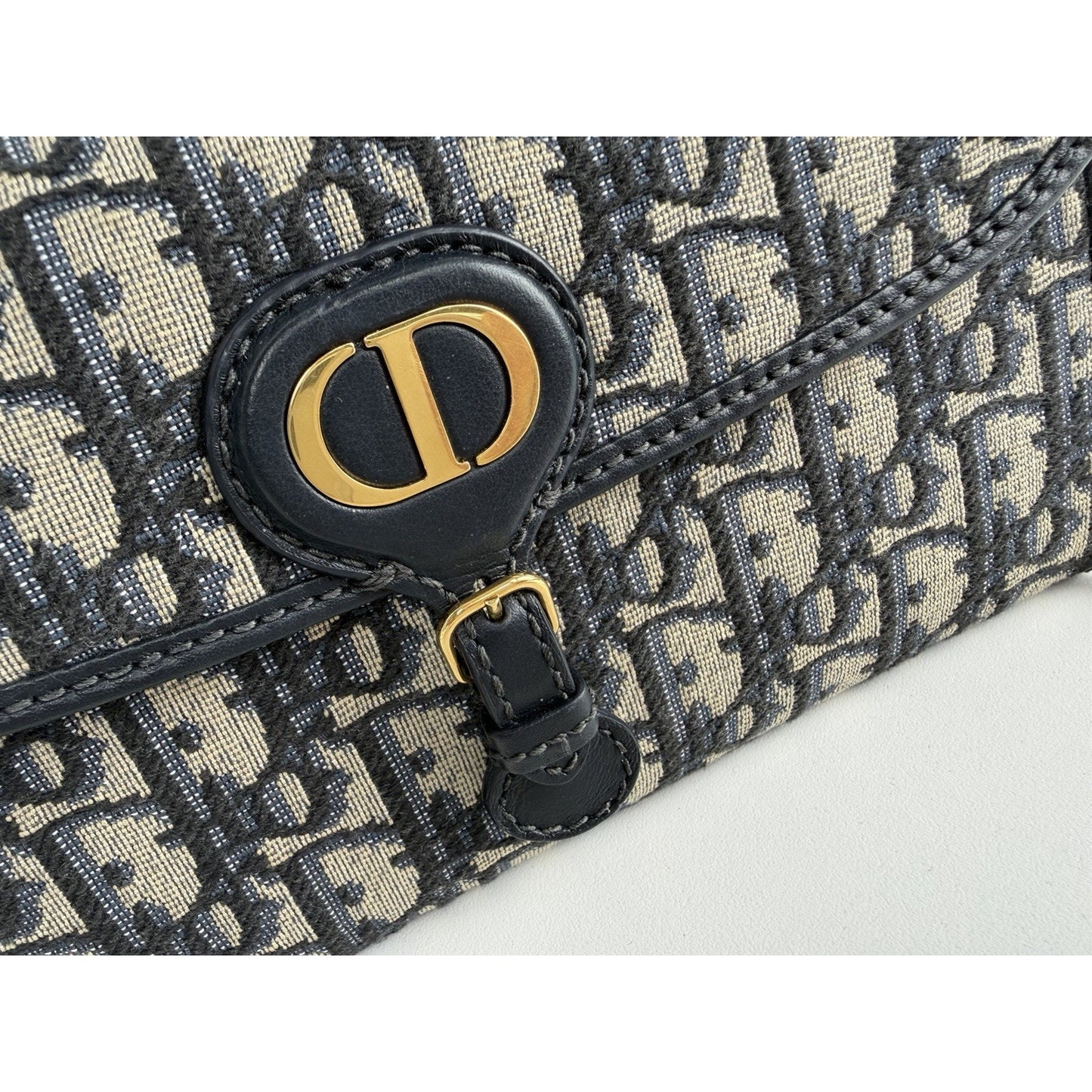 Christian Dior Oblique Jacquard Bobby East-West Chain Clutch Bag in Blue 2023 C6