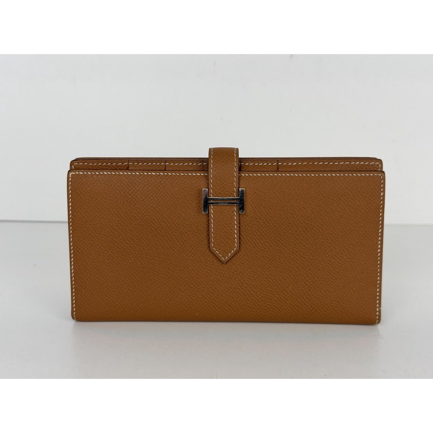 Hermes Bearn Soufflet Long Wallet in Gold Epsom Leather 2022