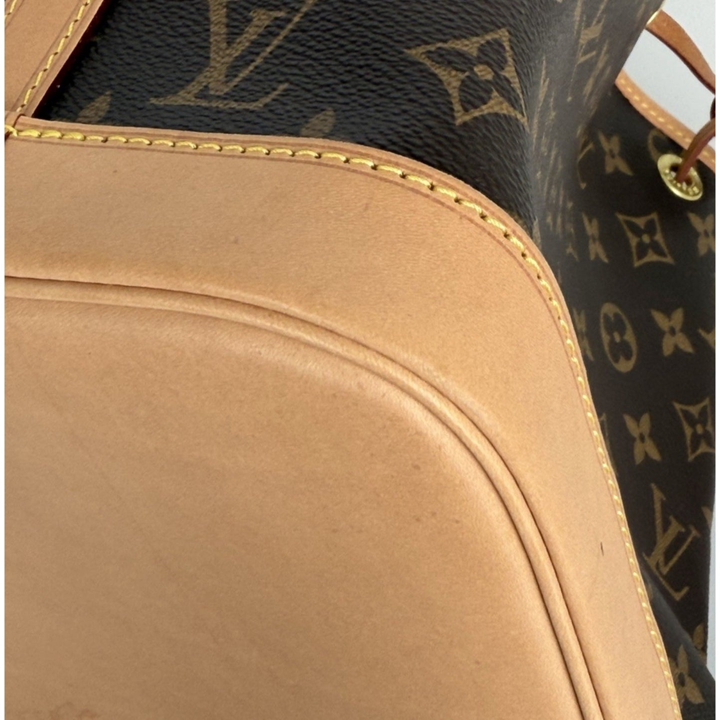 Louis Vuitton Petit Noe Shoulder Bag NM in Brown Monogram Coated Canvas NFC S